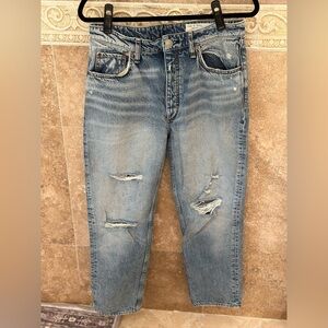 Rag & Bone ‘nina’ high rise ankle cigarette distressed jean sz 30